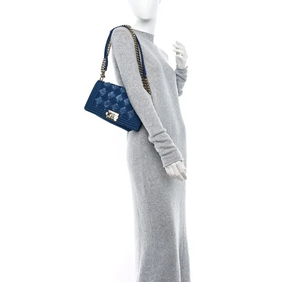 Chanel Denim Pleated Medium Boy Flap #138961C45B - Picture 2 of 11